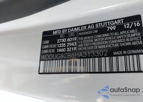 2017 Mercedes-Benz S 550 z USA, uszkodzony, nr VIN WDDUG8CB6HA313302